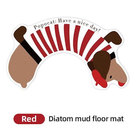 Mäyräkoiran U-muotoiset lattiamatot, luistamattomat, likaa hylkivät jalkamatot WC:hen, kotiin, punainen