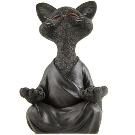 Buddha Katt Statyett Meditation Samlarobjekt, Kattälskarpresenter för Kvinnor, Kattälskarpresenter för Män (LGL)