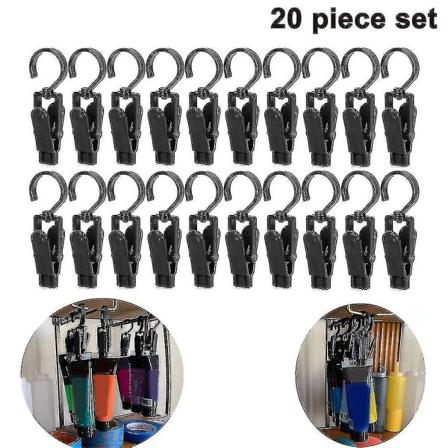 20 stk Kleskroker Klips Sterk Plast Svingbar Hengende Gardin Pins