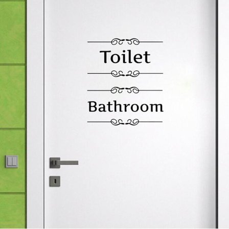 Veggdekor Baderom For Toalett Veggdekal Dørdekal