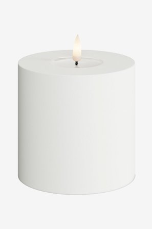 DeluxeHomeart - LED-ulkopuolen pylväskynttilä 10x10 cm. - Valkoinen - Koristevalaisimet - - Homeroom