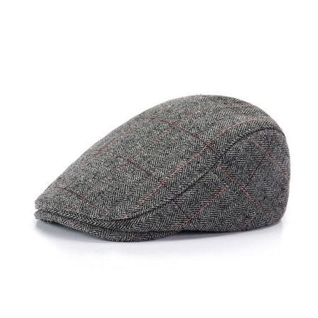 Tweed Flat Cap til Mænd, Kørehue Newsboy - Justerbar Trendy Newsboy Irsk Basker, Forår Efterår Vinter
