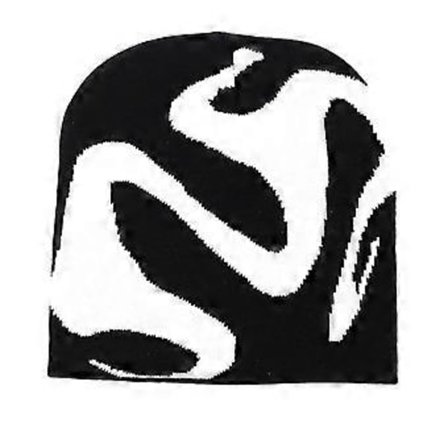 Trendy Grafik Strikket Hue Uld Varm Vinterhue Unisex Teenagerhue til Kvinder Piger og Udendørsaktiviteter Sort (Sort)