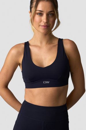 ICANIWILL - Essential Mid Support Sports Bra Navy - Sport-BH - Dam - Träningskläder från ICIW