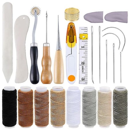 Læderhåndværk Værktøjssæt Håndsyningssæt DIY Syning Nål Lærred Tråd Sæt