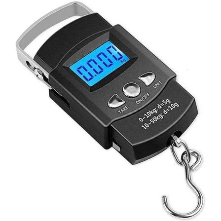 Lcd digital bærbar elektronisk fiskevægt (maks: 50 kg) med krog-WELLNGS
