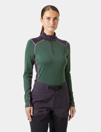 Helly Hansen W Lifa Merino Midw 1/2 Zip - Green - S