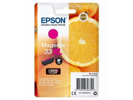 Epson Bläckpatron 33XL, C13T33634012, Orange, Claria Premium-bläck, magenta, singelförpackning - Lyreco - Toner och bläck - Bläckpatroner - 