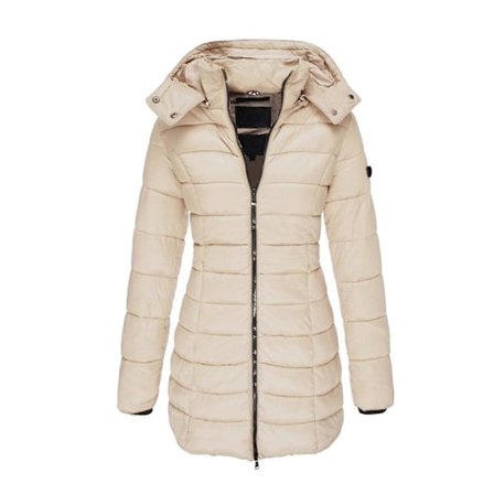 Dame Varm Hette Dunjakke Casual Slim Frakk Pufferjakke Dame Vattert Lett Pufferjakke-khaki