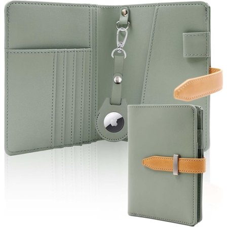 AirTag Passholder for Menn og Kvinner, Søt Passlommebok med AirTag-spor, Multifunksjonell RFID-blokkerende Passholder AirTag-lommebok, Reise Wa