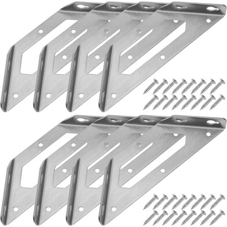 8 kpl (144 mm) Ruostumattomasta Teräksestä Valmistettuja Kulmavahvistimia