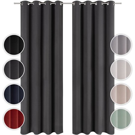 Set med 2 mörkläggningsgardiner Opaque - Gardiner med öljetter