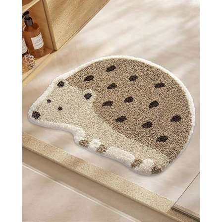 Söta Djur Badrumsmattor, Plysch Absorberande Badrumsmattor, Halkfri Baksida Tvättbar Badrumsmatta, Perfekt för Dusch Handfat Badkar Rumsdekor, 50*6