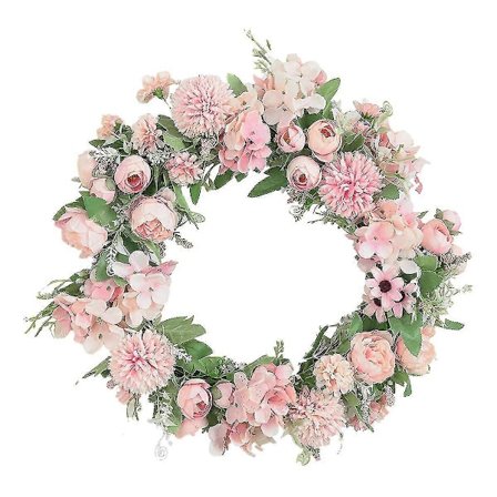 Kunstig Peon Hortensia Dørkrans, blomsterkrans, for inngangsdør stue vegg hage bryllup