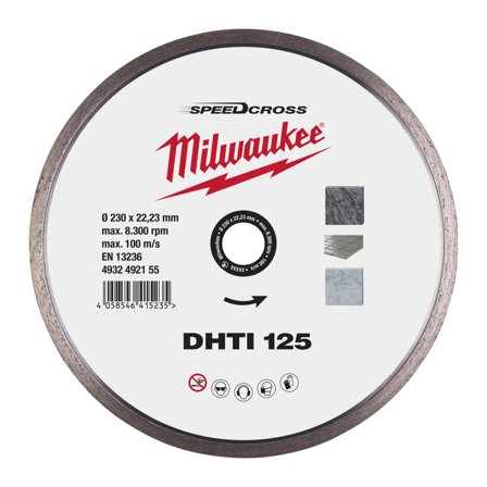 Milwaukee SPEEDCROSS DHTI 4932492155 Diamantkapskiva Ø125x22,23 mm, Kapa, slipa & polera