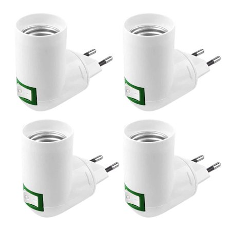 Pieces E27 -pistorasia kytkimellä AC 220V Rakenne-pistorasia Sähköpistorasia E27-adapterille Keittiölamppu (valkoinen)