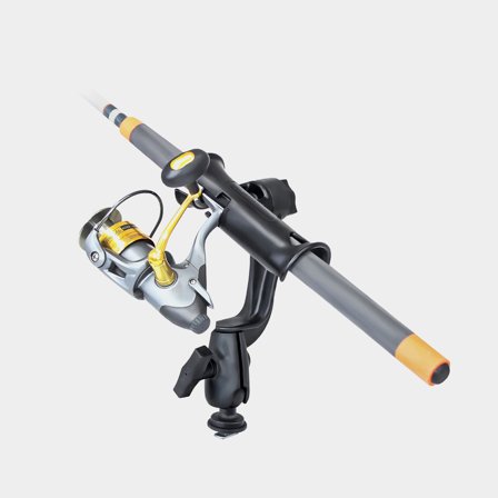 Soporte para caña de pescar para barco (montaje superior) Ram Tube Jr, para 1 caña de pescar, giratorio (360°), negro, con tamaño de soporte de bola C