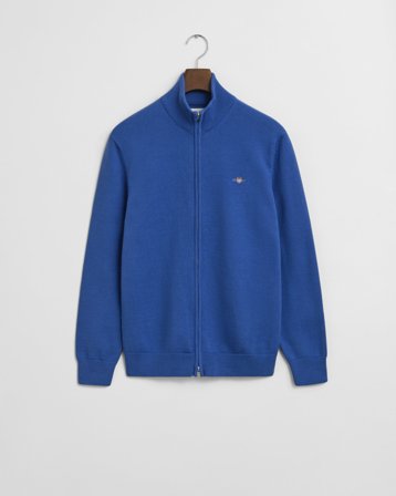 GANT Herren Casual Cotton Strickjacke mit Reißverschluss (XL) Blau