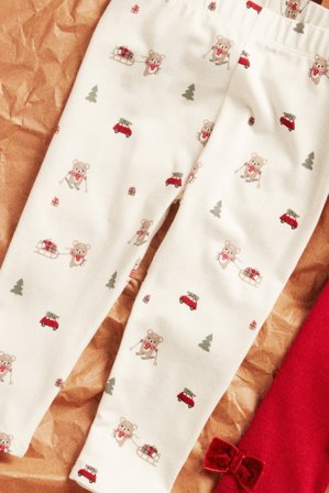 Kappahl | Jouluteemaiset leggingsit | Luonnonvalkoinen