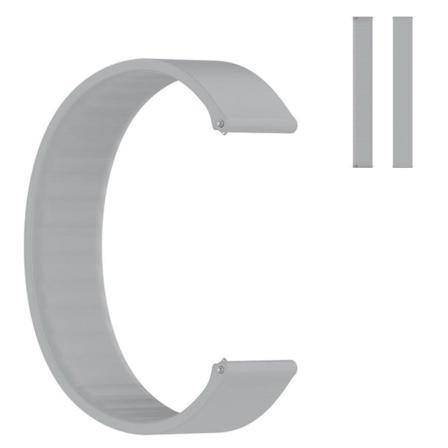 22mm Universal elastinen yksivärinen silikoni ranneke - Vaalean Harmaa / Vaalean Harmaa Silver grey