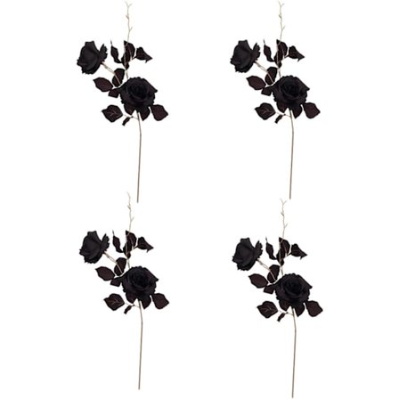 4 stk. Kunstige Falske Blomster Sorte Rose Planter Kunstige