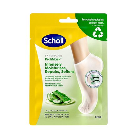Scholl Moisturising PediMask Aloe Vera 2 stk, Skincare, Fodpleje, Fodmasker