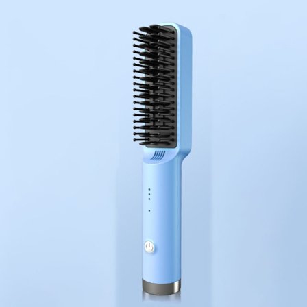 Uträtning Curling Brush Hår Hot Comb BLÅ EU EU
