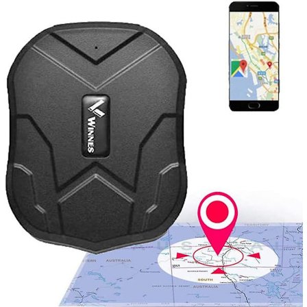 Winnes GPS Tracker, Vandtæt Bil Tracker Anti-Lost GPS Locator Genopladelig GPS Tracker til bil/køretøj/motorcykel TK905 (sort)