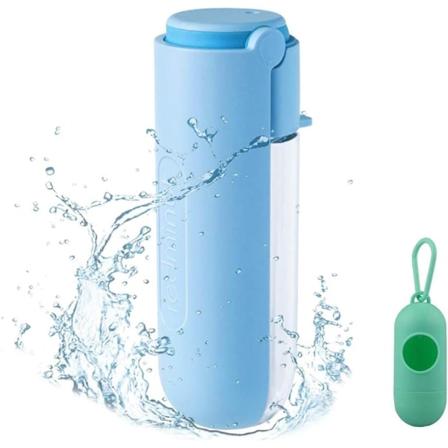 Bærbar Hundevandflaske (Blå), 420ML Hundevandflaske Kjæledyrvann