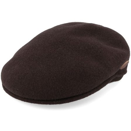 Kangol - Brun traditionalbeanie Keps - Kg Wool 504 Earlap Espresso Flat Cap @ Hatstore