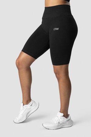 ICANIWILL - Ribbed Define Seamless Biker Shorts Black Wmn- Sport kurze hose - Damen - ICIW