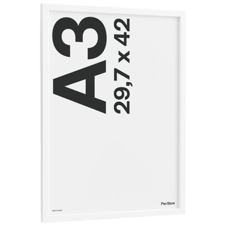 Pen Store Cadre en bois blanc 29,7x42 cm A3