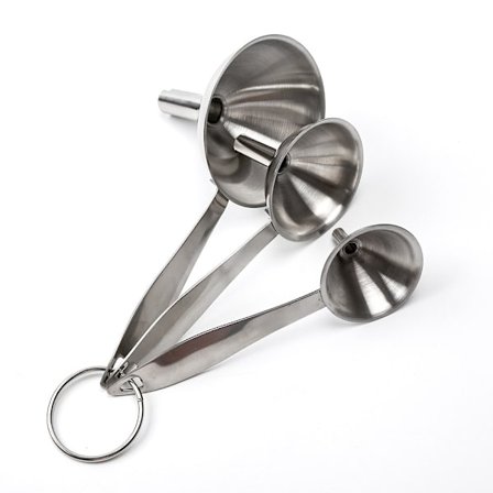 3 kpl keittiösuppiloa, suppilot pullojen täyttämiseen, ruostumaton