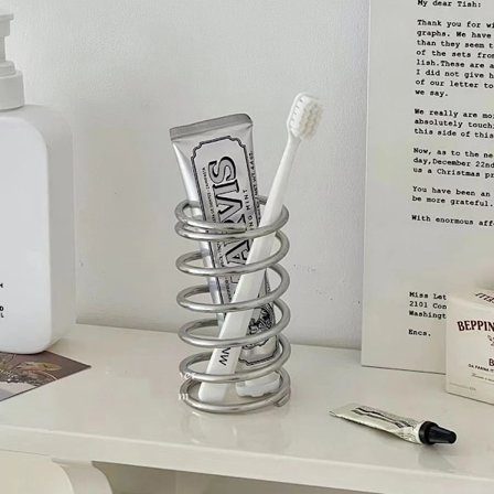 Rustfritt stål tannbørsteholder metall baderomstilbehør tannkrem