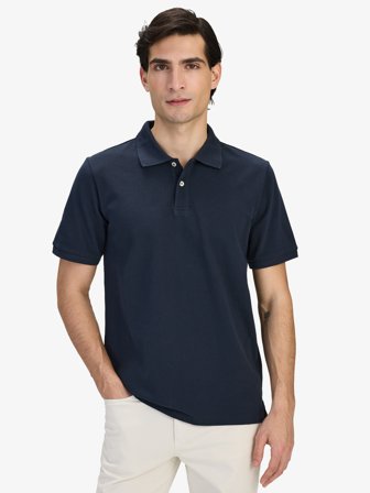 John Henric Men's Marineblaues Jersey-Poloshirt Baumwolle Size S