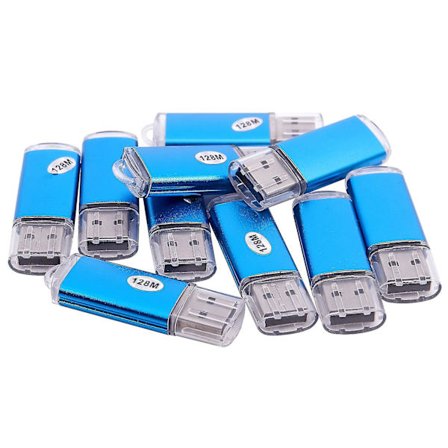 10 x USB-minne 2.0 minneskort flash-enhet 128 MB present blå
