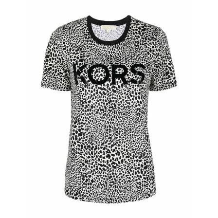 Michael Kors, T-Shirt mm giro st.animal Zwart, Dames, Maat:M