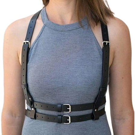 Punk talje sele bælte, mode krop kæde, sort goth rave justerbar krop smykkerbebetter