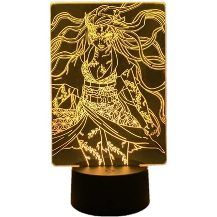 WJ 3D Illusion Lampe Anime Kamado Nezuko Led Natlampe 16 Farver RGB Fjernbetjening Soveværelse Dekoration Børn Gave Bordlampe Kimetsu No Yaiba