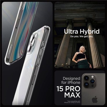 Spigen Ultra Hybrid-fodral för iPhone 15 Pro Max - Klar matt