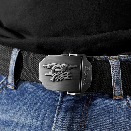 Černý tkaný opasek Eagle for Men