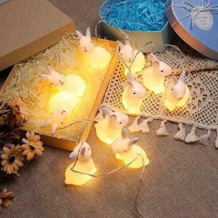 Easter Lights String, 3M 20 LED Battery Operated Easter Bunny String Lights