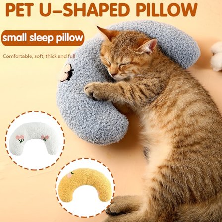 Katt Kudde Mjuk Skön U-formad Kudde Nackkudde Kroppskudde för Katter Små Husdjur