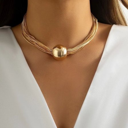 Chunky Choker Halskæde Chunky Chain Halskæde GULD