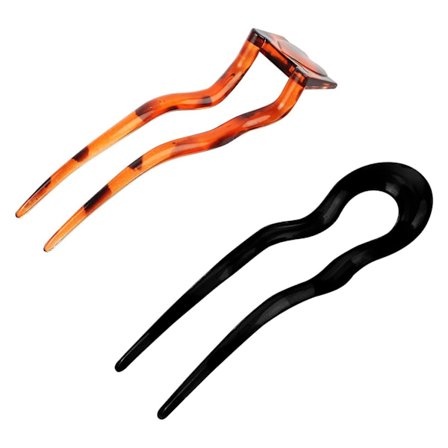 Katea 2 stk. U-formet hårnåle Fransk stil Bølgede krøllede hårpinde Celluloseacetat U-formet Vintage hårnåle til kvinder piger Hårstyling Tilbehør