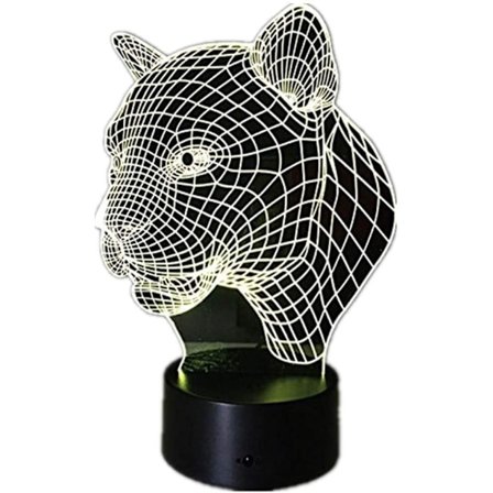 Gepard Leopard Deco LED Bordlampe USB Lading Soverom Stue Bar Atmosfære Dekor LED Akryl Lampe