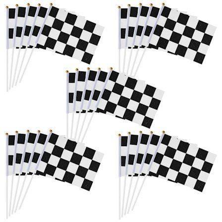 25 stk Raceflag Checkered Flags Raceflag Sort Hvid Flag Bilflag Racebil Flag