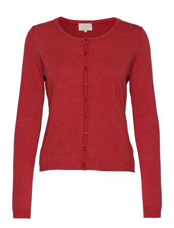 New Laura Cardigan Strikkegenser Cardigan Rød Minus