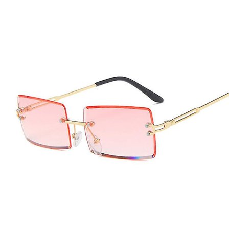 Rimless firkantede solbriller menn merke designer rektangel gradient solbriller metall skjærende linse mannlige nyanser Oculos De Sol