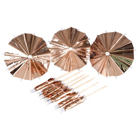 Partyparasoll Metallic Ljusrosa 10 cm 10-pack